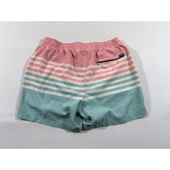 Chubbies Swim Trunks Adult Mens Pink White Blue Stripe Mesh Line 5.5" Shorts XL - Picture 8 of 8